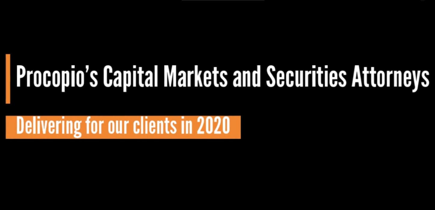 Procopio Financing Deals in 2020