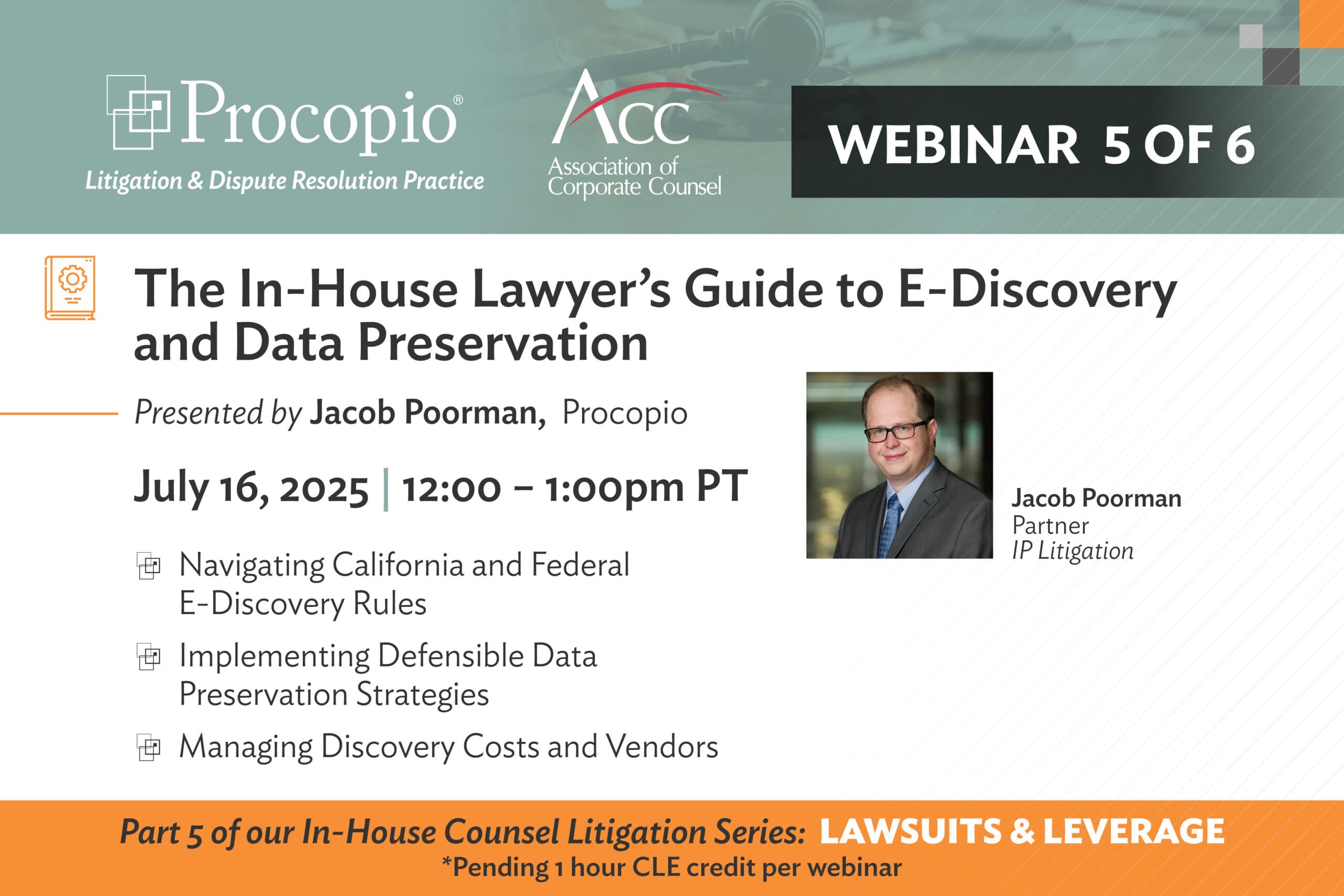 The In-House Lawyer’s Guide to E-Discovery and Data Preservation: Lawsuits and Leverage Series