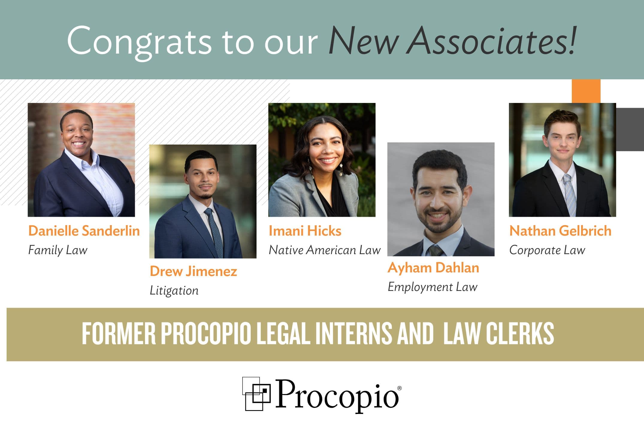 Five Former Procopio Legal Interns and Law Clerks Advance to Associate