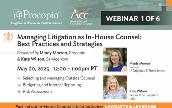 Managing Litigation as an In-House Counsel: Lawsuits and Leverage Series