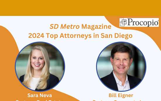 2 Procopio Partners Named to 2024 San Diego Top Attorneys List