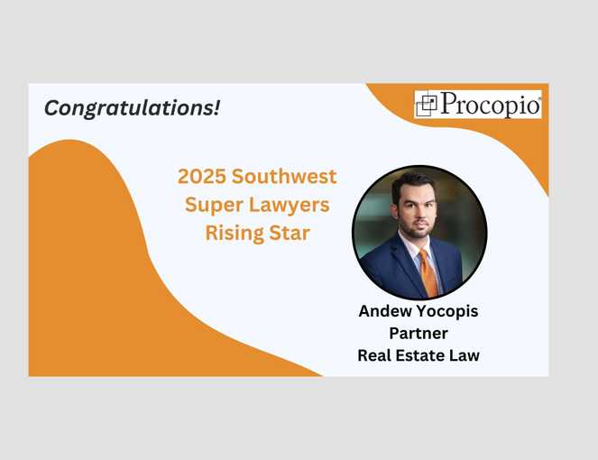 Andrew Yocopis Named a Southwest Super Lawyers Rising for Sixth Straight Year