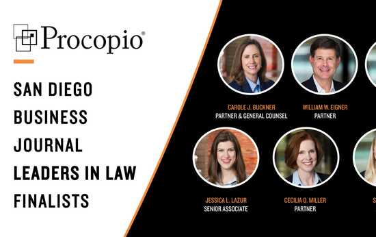 6 Procopio Attorneys Named San Diego Business Journal Leaders in Law Finalists